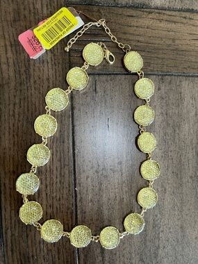 Gold-Tone Yellow Disc Statement Necklace - Unbranded